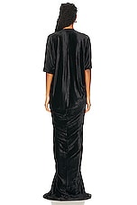 RICK OWENS LILIES V-Neck Gown in Black, view 3, click to view large image.