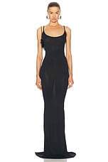 RICK OWENS LILIES Slip Gown in Black, view 1, click to view large image.