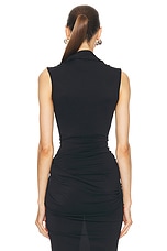 RICK OWENS LILIES Magnetic Sleeveless Top in Black, view 4, click to view large image.