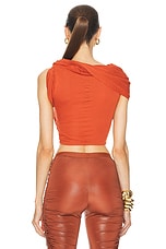 RICK OWENS LILIES Sienna Top in Tangerine, view 4, click to view large image.