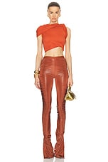 RICK OWENS LILIES Sienna Top in Tangerine, view 5, click to view large image.