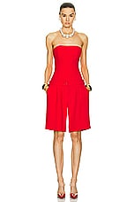 Rowen Rose Bustier Mini Jumpsuit in Red, view 1, click to view large image.