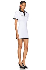 Rowen Rose Mini Polo Dress in White & Black, view 2, click to view large image.