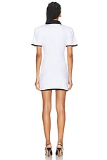 Rowen Rose Mini Polo Dress in White & Black, view 3, click to view large image.