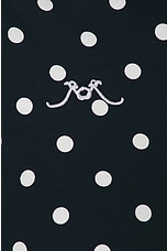 Rowen Rose Long Polo Dress in Navy Blue & White Polka Dots, view 4, click to view large image.