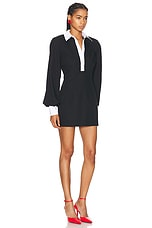 Rowen Rose Mini Shirt Dress in Black & White, view 3, click to view large image.