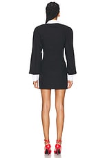 Rowen Rose Mini Shirt Dress in Black & White, view 4, click to view large image.