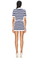 Rowen Rose Mini Polo Dress in Navy Blue & White, view 3, click to view large image.