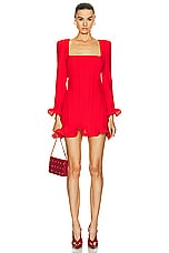 Rowen Rose Pleated Mini Dress in Red, view 1, click to view large image.