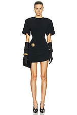 Rowen Rose Mini Tee Shirt Dress in Black, view 1, click to view large image.