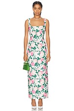 Rowen Rose Sleeveless Long Dress in Light Pink & Pink Roses, view 1, click to view large image.
