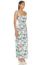Rowen Rose Sleeveless Long Dress in Light Pink & Pink Roses, view 2, click to view large image.