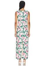 Rowen Rose Sleeveless Long Dress in Light Pink & Pink Roses, view 3, click to view large image.