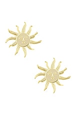 Rowen Rose Sun Earrings in Gold, view 1, click to view large image.
