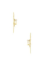 Rowen Rose Sun Earrings in Gold, view 3, click to view large image.