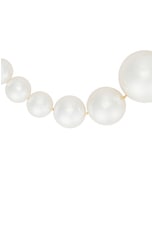 Rowen Rose Asymmetric Pearl Necklace in Gold & White, view 2, click to view large image.