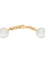 Rowen Rose Asymmetric Pearl Necklace in Gold & White, view 3, click to view large image.