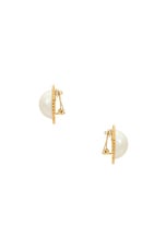 Rowen Rose Oversize Pearl Earrings in Gold & White, view 2, click to view large image.