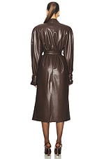 Rowen Rose Signature Raglan Trench Coat in Brown, view 3, click to view large image.