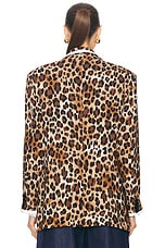 Rowen Rose Oversized Signature Blazer in Leopard, view 4, click to view large image.