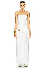Rowen Rose Straight Leg Pant in White, view 4, click to view large image.