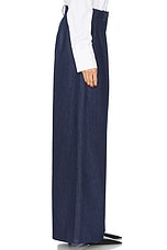 Rowen Rose Denim Pleat Pant in Blue, view 3, click to view large image.