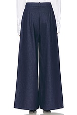 Rowen Rose Denim Pleat Pant in Blue, view 4, click to view large image.