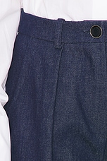 Rowen Rose Denim Pleat Pant in Blue, view 6, click to view large image.