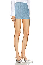 Rowen Rose Mini Skirt in Light Blue Denim, view 2, click to view large image.