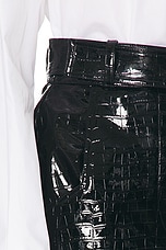 Rowen Rose Croc Vinyl Mini Skirt in Black, view 6, click to view large image.