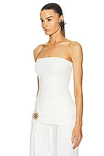 Rowen Rose Strapless Corset Top in White, view 3, click to view large image.