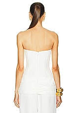 Rowen Rose Strapless Corset Top in White, view 4, click to view large image.