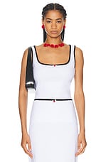 Rowen Rose Tank Top in White & Black, view 1, click to view large image.