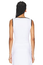 Rowen Rose Tank Top in White & Black, view 3, click to view large image.