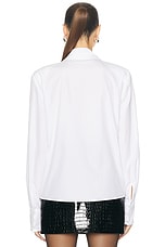 Rowen Rose Polin Scarf Shirt in White, view 3, click to view large image.