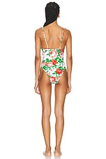 Rowen Rose One Piece Swimsuit in Cream & Red Roses, view 3, click to view large image.
