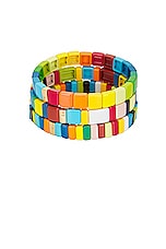 Roxanne Assoulin Rainbow Brite Bracelet Set Of 3 in Multi, view 1, click to view large image.
