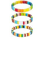 Roxanne Assoulin Rainbow Brite Bracelet Set Of 3 in Multi, view 3, click to view large image.