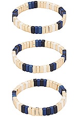 Roxanne Assoulin Well Done Bracelets Set Of 3 in Navy Multi, view 4, click to view large image.