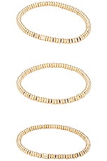 Roxanne Assoulin The Corduroy Bunch Set Of 3 Bracelets in Shiny Gold, view 3, click to view large image.