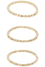 Roxanne Assoulin The Corduroy Bunch Set Of 3 Bracelets in Shiny Gold, view 4, click to view large image.