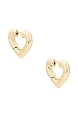 Roxanne Assoulin The Heart Chubbies Earrings in Shiny Gold, view 1, click to view large image.