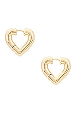 Roxanne Assoulin The Heart Chubbies Earrings in Shiny Gold, view 2, click to view large image.