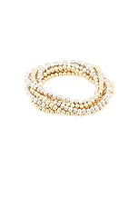 Roxanne Assoulin Mixed Metals Baby Bubble Set Bracelet in Gold & Silver, view 1, click to view large image.