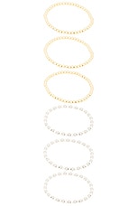 Roxanne Assoulin Mixed Metals Baby Bubble Set Bracelet in Gold & Silver, view 4, click to view large image.