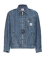 Roy Roger's x Dave's New York Work Short Jacket in Denim, view 1, click to view large image.