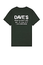 Roy Roger's x Dave's New York T-Shirt Army &amp; Navy in Dark Green, view 1, click to view large image.