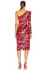 Rêve Riche Fabienne Midi Dress in Red Zebra Multi, view 4, click to view large image.