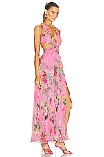 ROCOCO SAND Rue Long Dress in Candy Pink Colourful Floral, view 2, click to view large image.