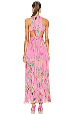 ROCOCO SAND Rue Long Dress in Candy Pink Colourful Floral, view 3, click to view large image.
